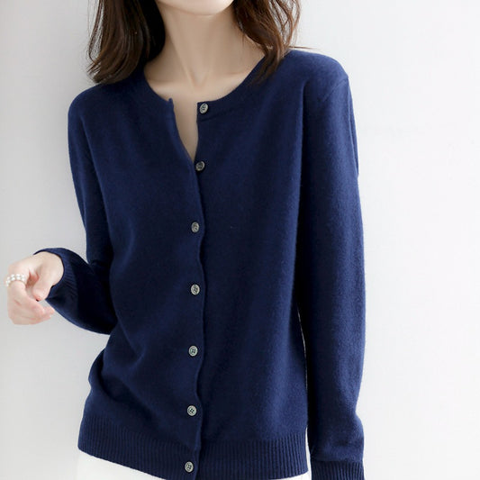 Ladies' Round-neck Coat, New Autumn and Winter Style, Short Sweater, Slim and Versatile 100