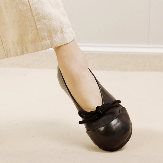 2025 New Women's Shoes: Genuine Leather Flat Shoes, Soft-soled Shoes 043