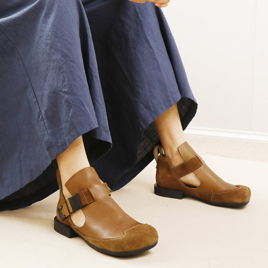 2025 New Women's Top Layer Cowhide Soft Flat Shoes 084
