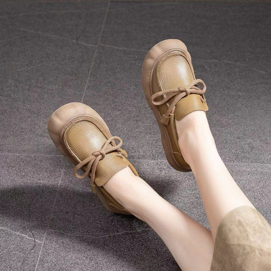 2025 Women's top layer cowhide soft-soled casual shoes 001