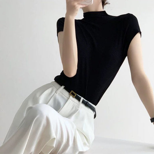 New knitted short-sleeved slimming T-shirt 101